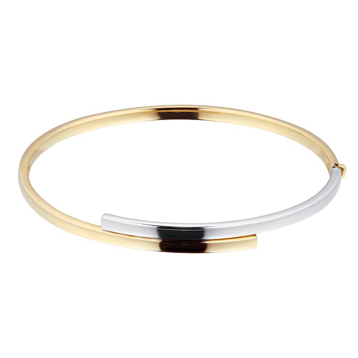 Goldsmiths 9ct Bicolour Wrap Over Bangle