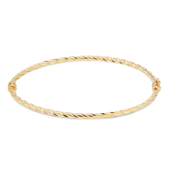 Goldsmiths 9ct Yellow Gold Twisted Gold Bangle