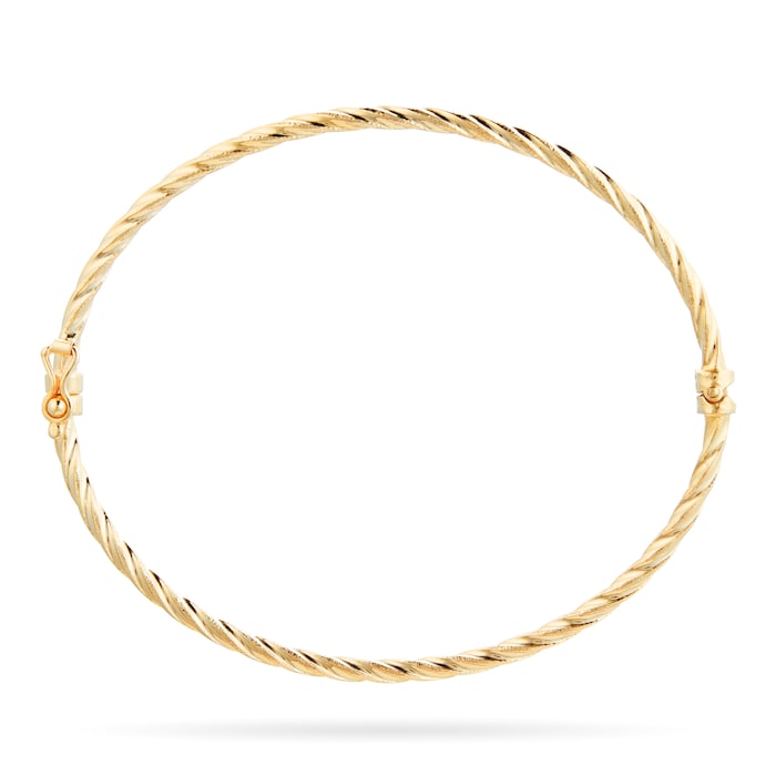 Goldsmiths 9ct Yellow Gold Twisted Gold Bangle