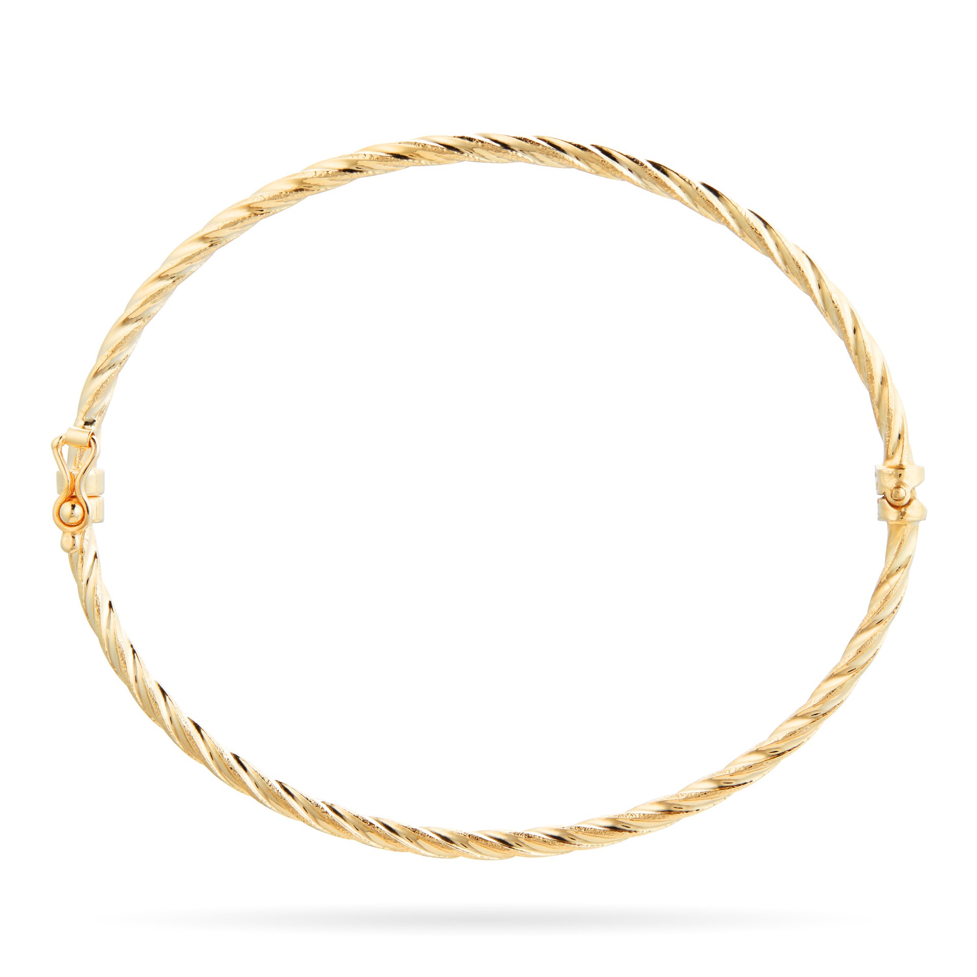 Goldsmiths 9ct Yellow Gold Twisted Gold Bangle