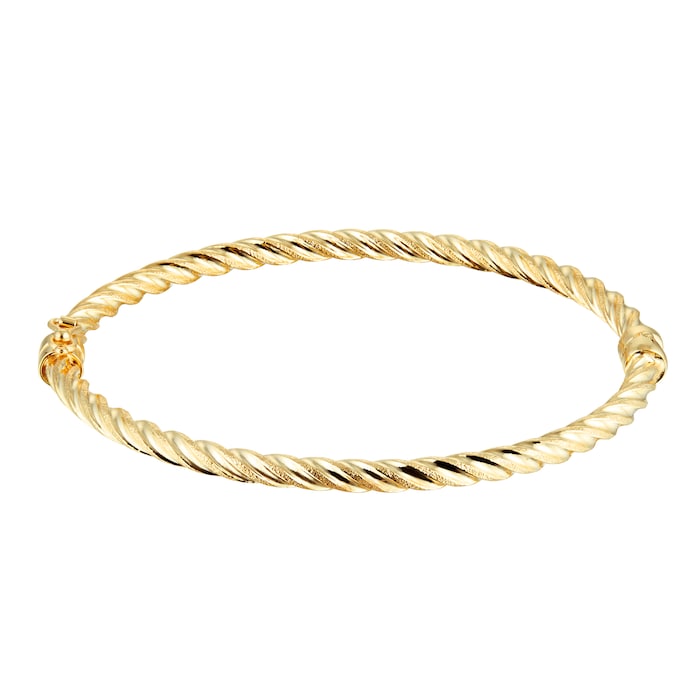 Goldsmiths 9ct Yellow Gold Twisted Bangle