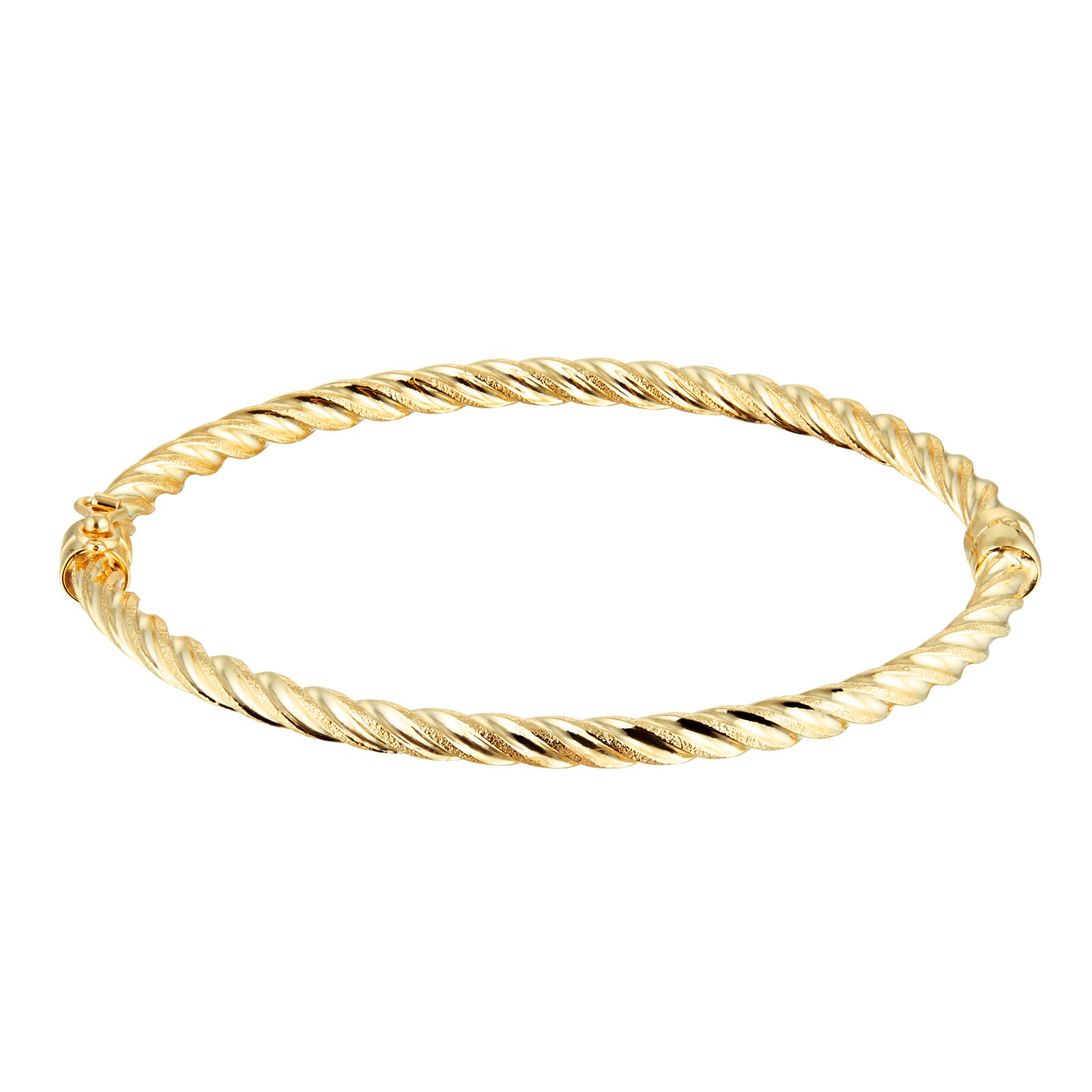 Goldsmiths 9ct Yellow Gold Twisted Bangle
