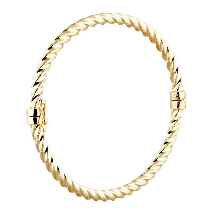 Goldsmiths 9ct Yellow Gold Twisted Bangle