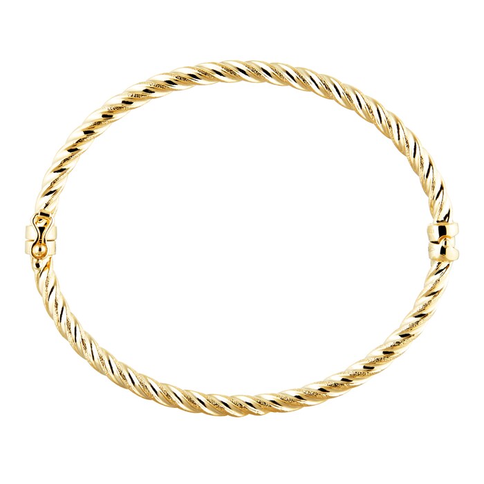 Goldsmiths 9ct Yellow Gold Twisted Bangle