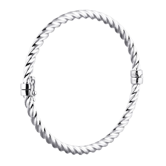 Goldsmiths 9ct White Gold Twisted Bangle