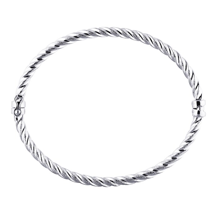 Goldsmiths 9ct White Gold Twisted Bangle