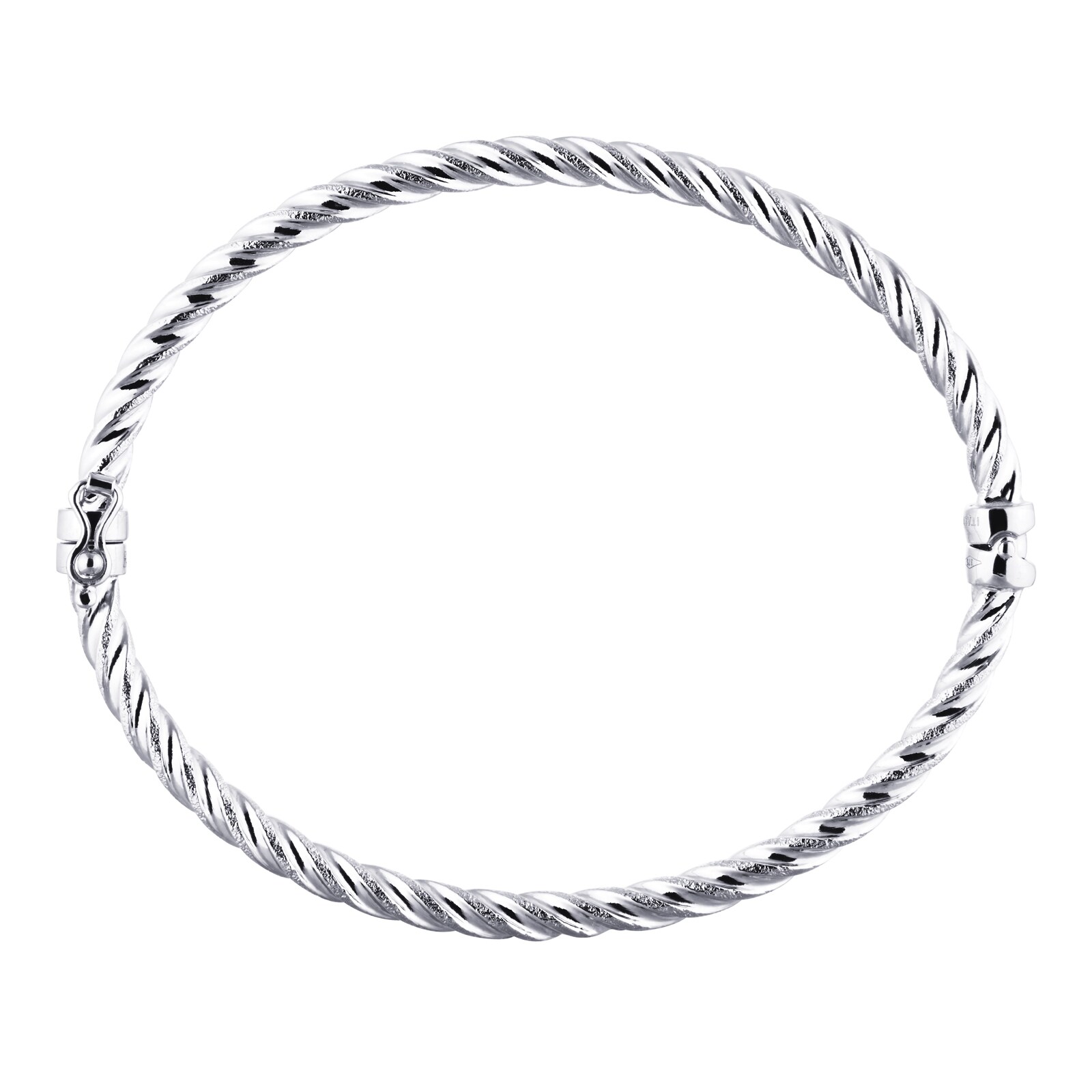 Goldsmiths 9ct White Gold Twisted Bangle RIB1401W | Goldsmiths