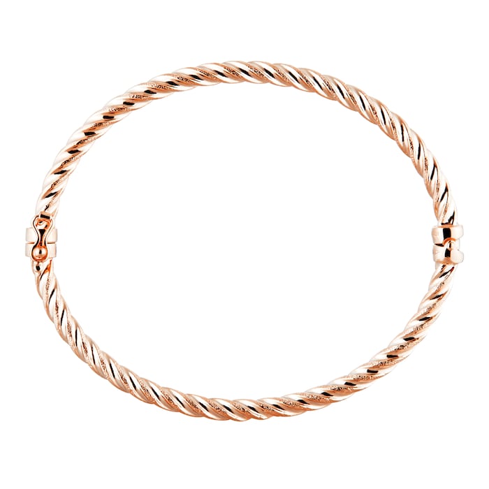 Goldsmiths 9ct Rose Gold Twisted Bangle