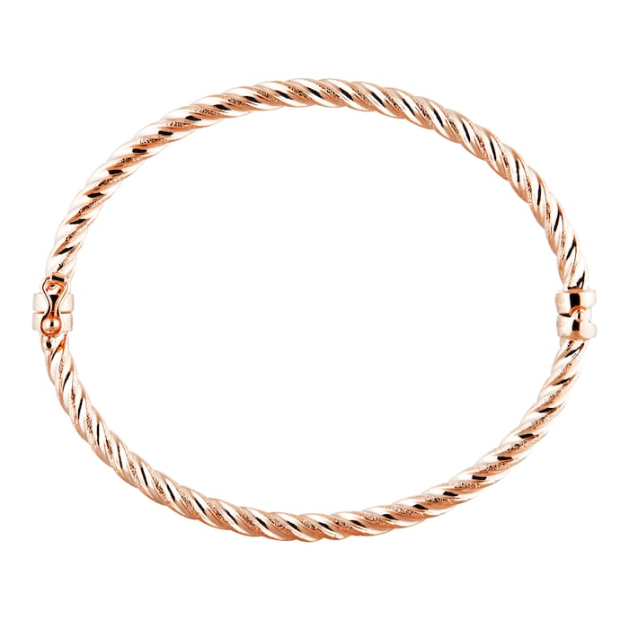 Goldsmiths 9ct Rose Gold Twisted Bangle