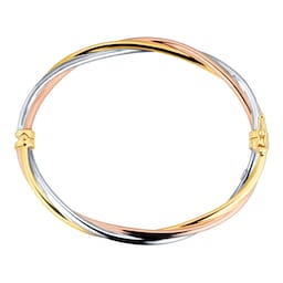 11070358 - 18ct Tri Colour Gold 4mm Twist-Tube Bangle