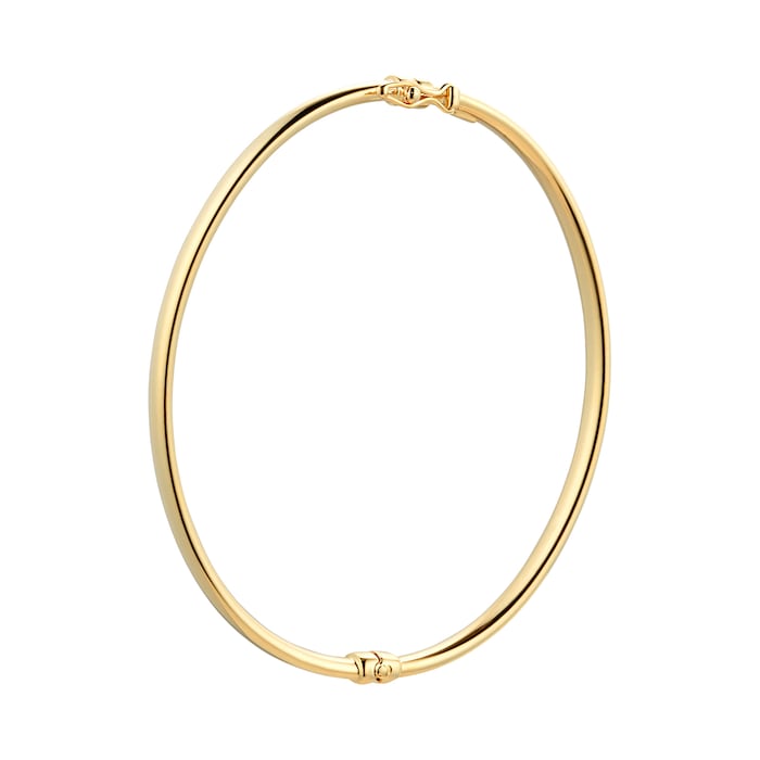 Goldsmiths 18ct Yellow Gold 4mm Oval Tube Bangle