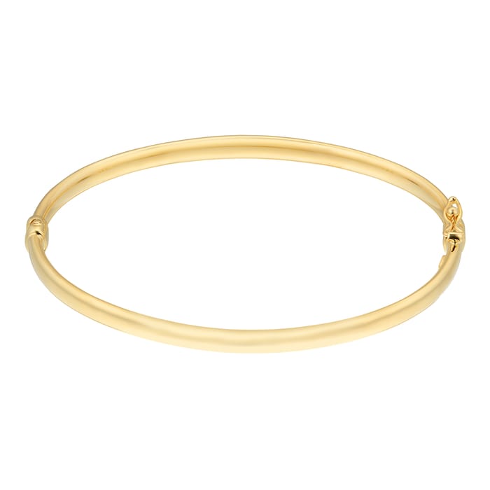 Goldsmiths 18ct Yellow Gold 4mm Oval Tube Bangle