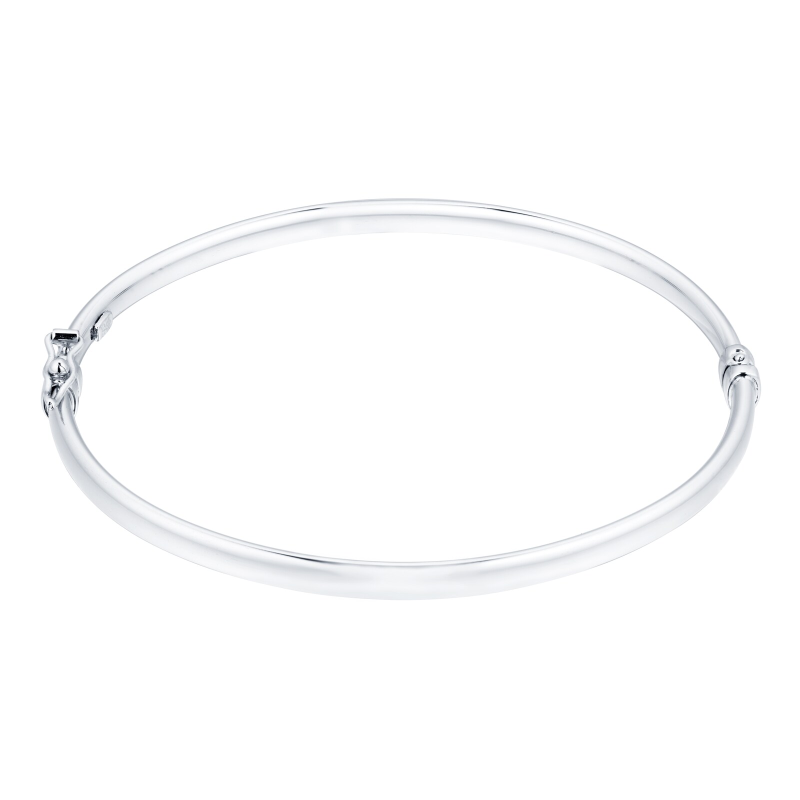 Goldsmiths 18ct White Gold 4mm Oval Tube Bangle