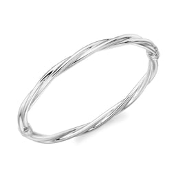 11070364 - 9ct White Gold 4mm Twist Tube Bangle