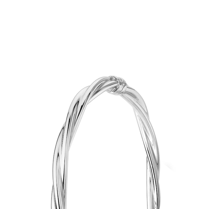 Goldsmiths 9ct White Gold 4mm Twist Tube Bangle