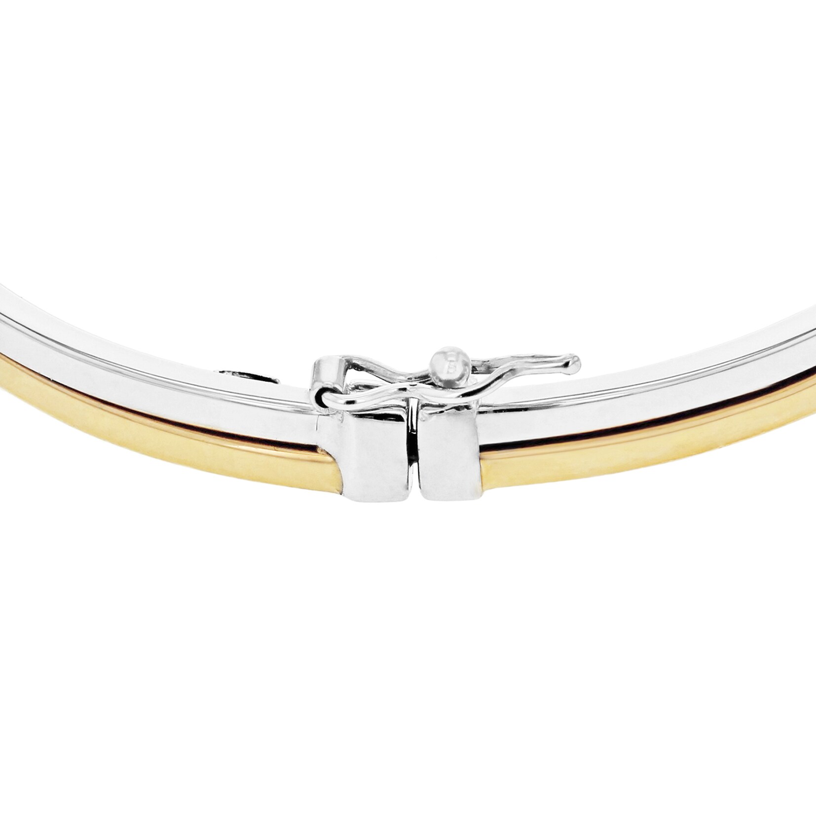 Goldsmiths 9ct Yellow and White Gold 4mm Double Tube Bangle