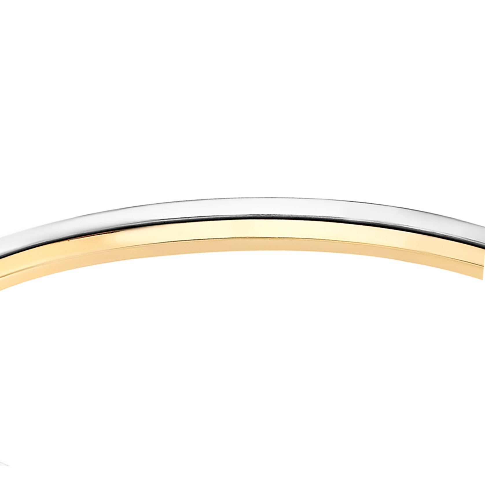 Goldsmiths 9ct Yellow and White Gold 4mm Double Tube Bangle