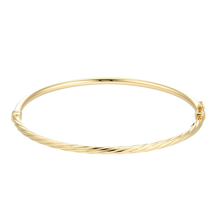 Goldsmiths 18ct Yellow Gold Half Twist Bangle