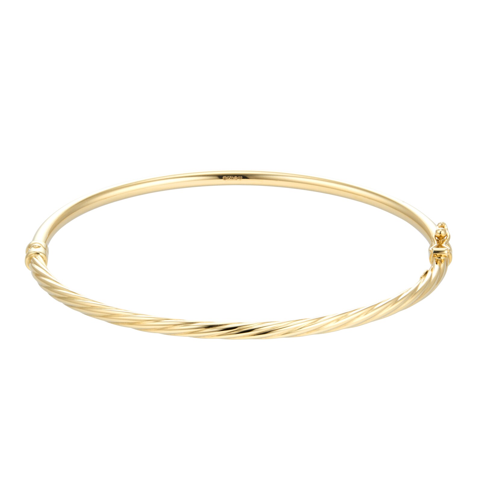 Goldsmiths 18ct Yellow Gold Half Twist Bangle 7.34.1773 | Goldsmiths