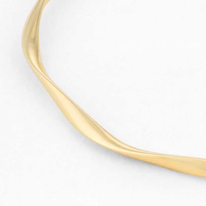 Goldsmiths 18ct Yellow Gold Twisted Bangle