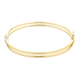 11070369 - 9ct Yellow Gold Double Square Tube Bangle