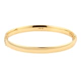 Goldsmiths 9ct Yellow Gold Hollow Wide Flat Bangle