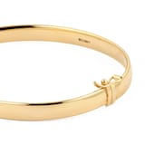 Goldsmiths 9ct Yellow Gold Hollow Wide Flat Bangle