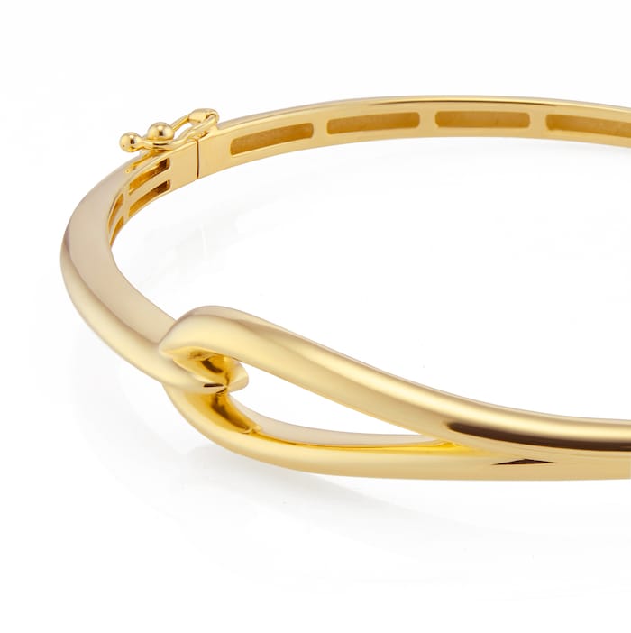 Goldsmiths 9ct Yellow Gold Loop Knot Bangle