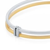 Goldsmiths 9ct Yellow and White Gold Double Square Bangle