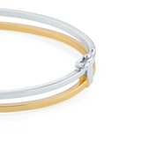 Goldsmiths 9ct Yellow and White Gold Double Square Bangle