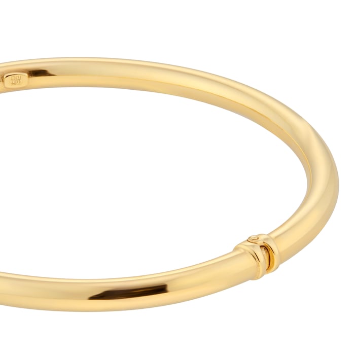 Goldsmiths 9ct Yellow Gold Round Tube Bangle