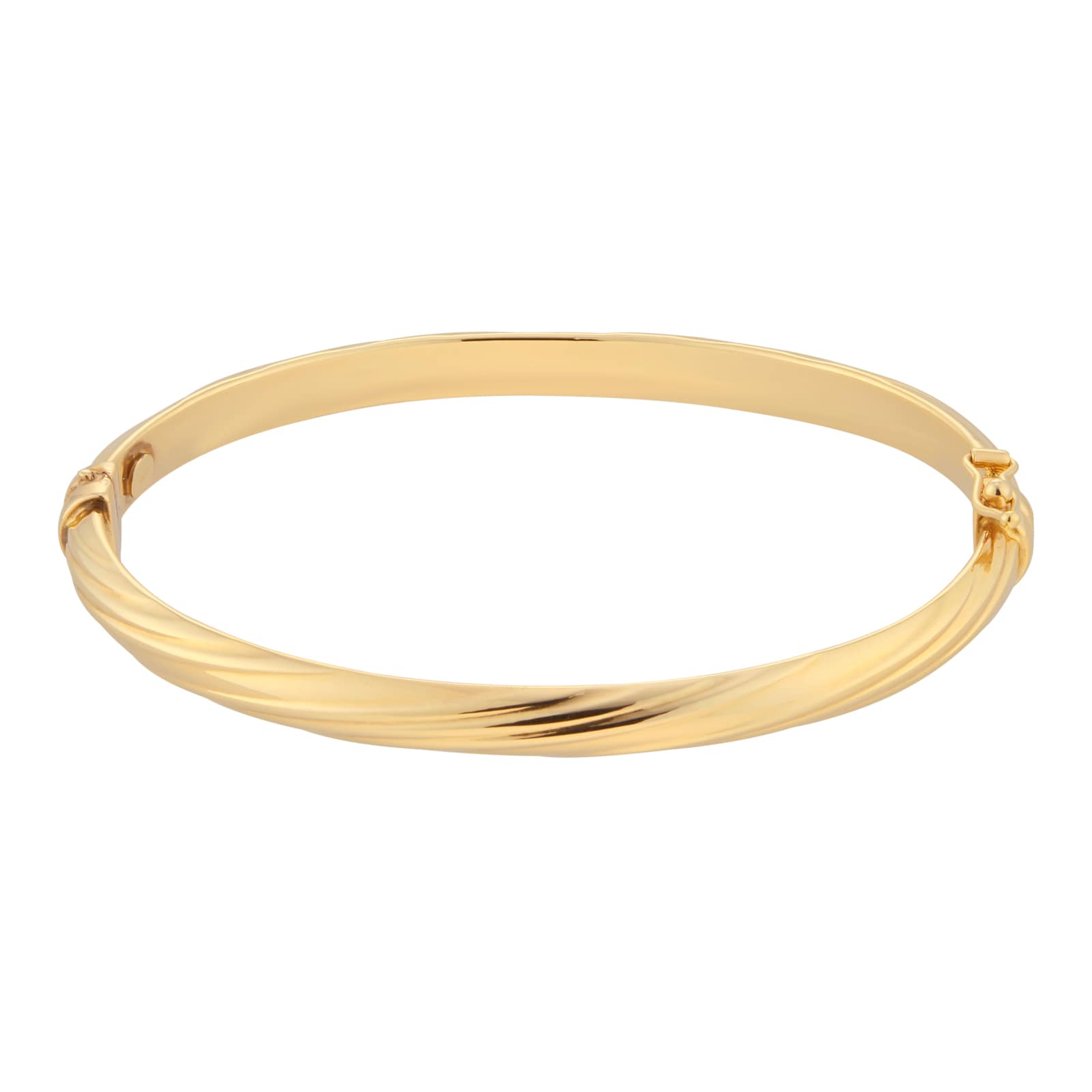 Goldsmiths 9ct Yellow Gold Twisted Textured Bangle