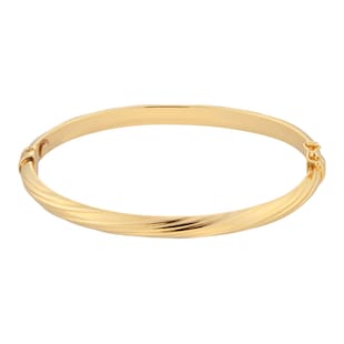 Goldsmiths 9ct Yellow Gold Twisted Textured Bangle