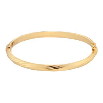 9ct Yellow Gold Twisted Textured Bangle