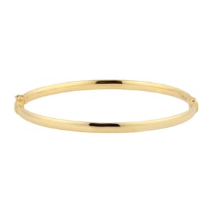 Goldsmiths 9ct Yellow Gold Slim Plain Bangle