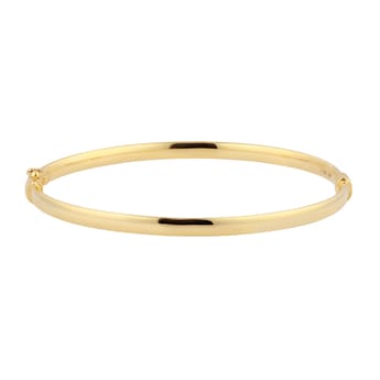9ct Yellow Gold Slim Plain Bangle 