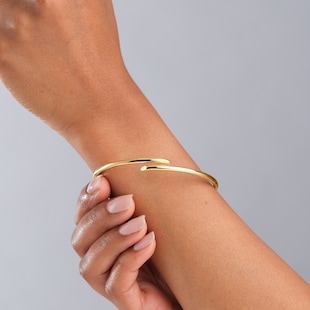 Best Luxury 
9ct Yellow Gold Bypass Hinge Bangle