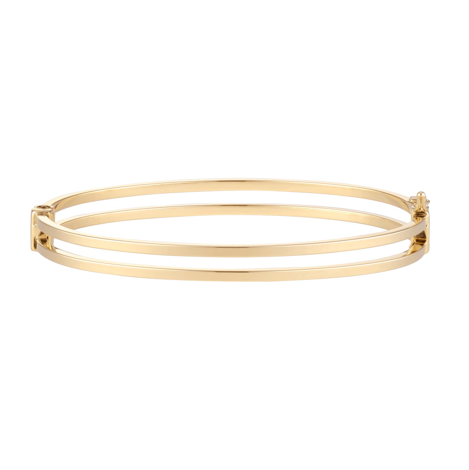Mappin & Webb 18ct Yellow Gold Double Square Tube Bangle