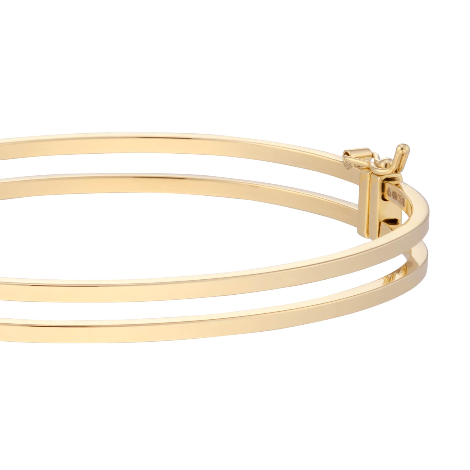 Mappin & Webb 18ct Yellow Gold Double Square Tube Bangle