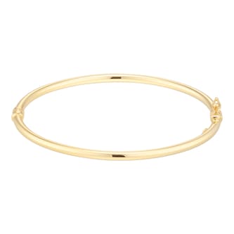Goldsmiths 9ct Yellow Gold Round Tube Bangle