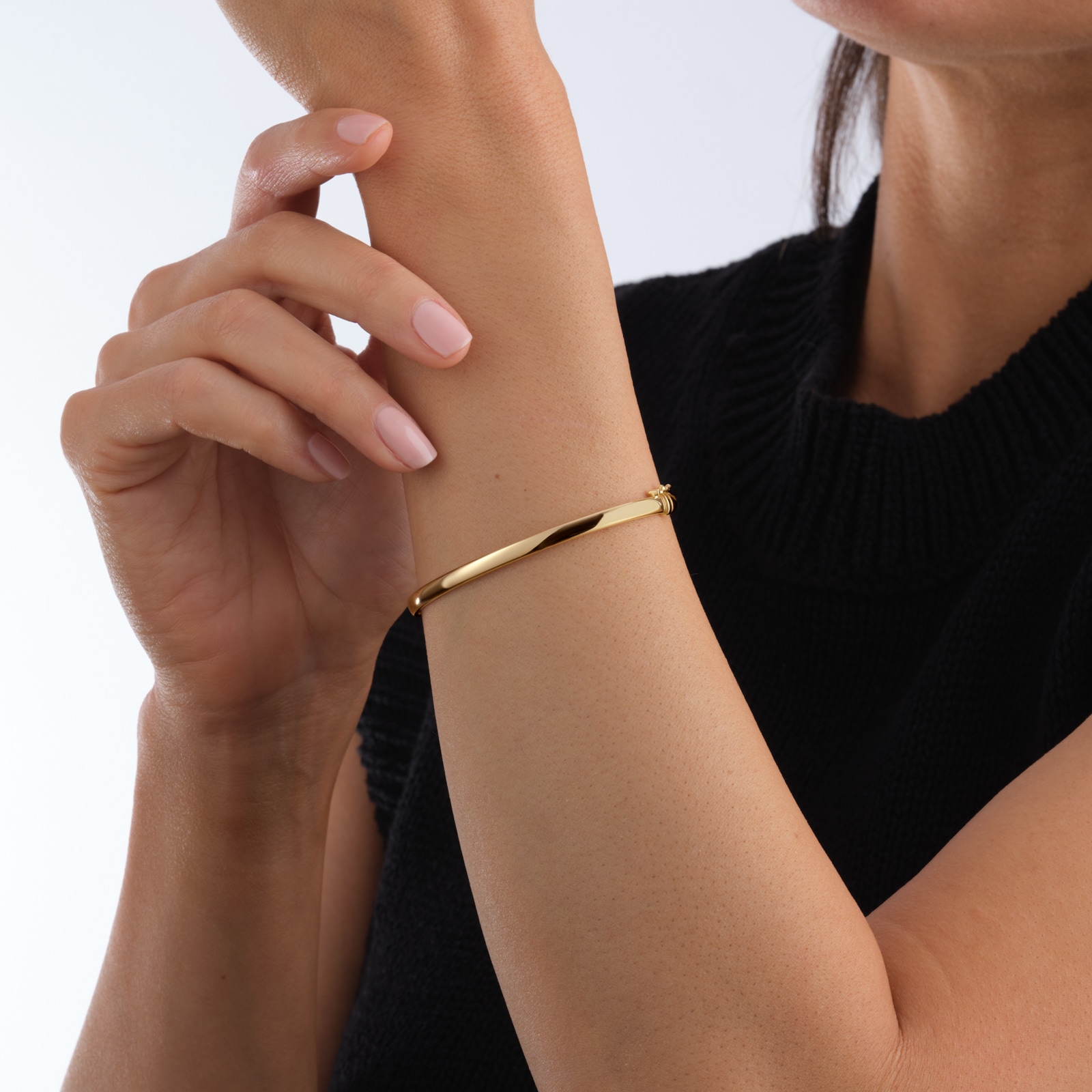 Goldsmiths 9ct Yellow Gold 3mm Round Tube Bangle