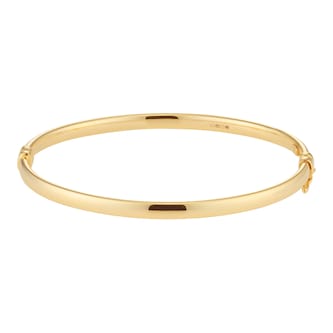 Goldsmiths 9ct Yellow Gold 3mm Round Tube Bangle