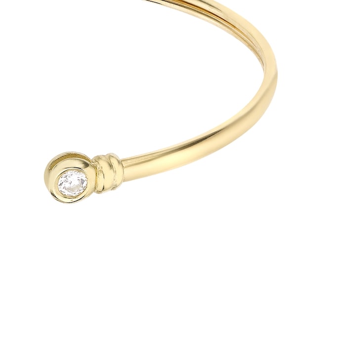 Goldsmiths 9ct Yellow Gold Cubic Zirconia Torque Bangle