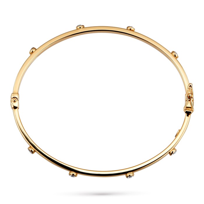 Goldsmiths 9ct Yellow Gold Cubic Zirconia Bezel Bangle