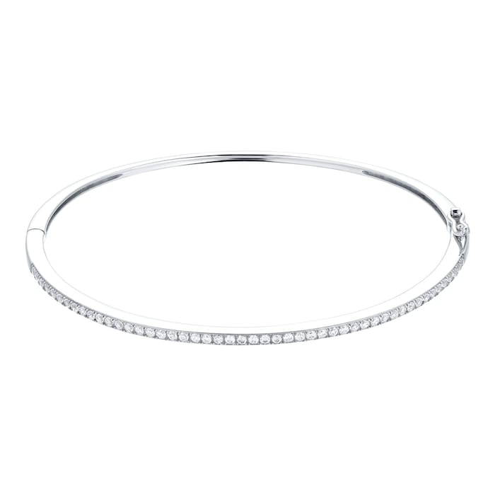 Goldsmiths 9ct White Gold Cubic Zirconia Bangle