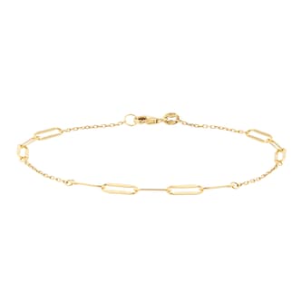 Goldsmiths 9ct Yellow Gold Paperlink Station Bracelet