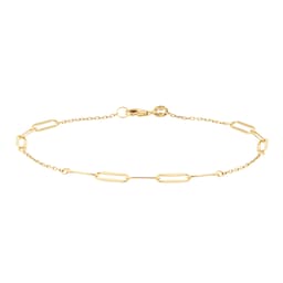 11100016 - 9ct Yellow Gold Paperlink Station Bracelet
