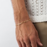 Goldsmiths 9ct Yellow Gold Paperlink Station Bracelet