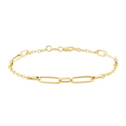 11100017 - 9ct Yellow Gold Paperlink Station Bracelet