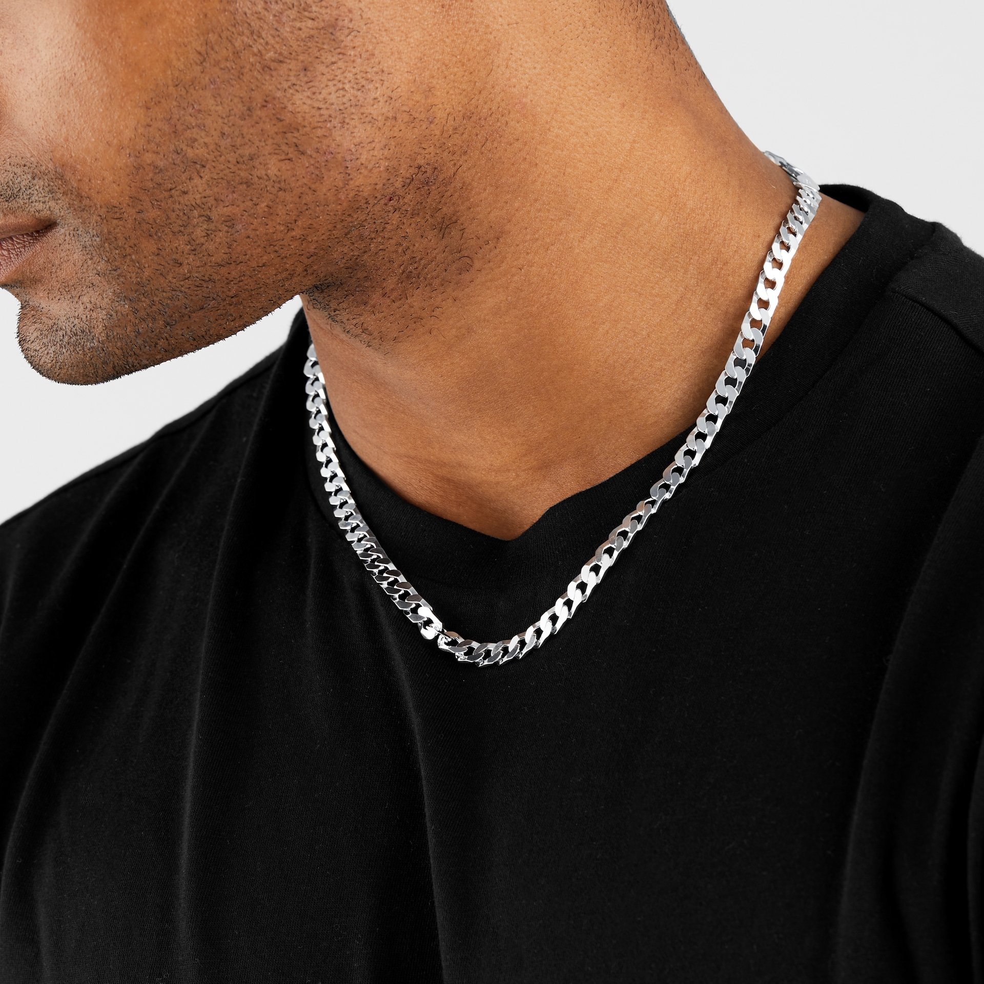 Goldsmiths Sterling Silver Mens Link Necklace Goldsmiths Sterling Silver Mens Link Necklace